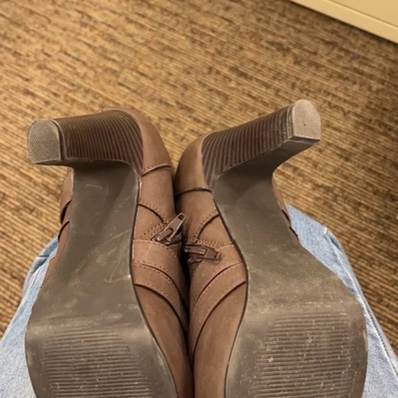 Mojo Moxy Chocolate Buckled Heeled Boots - Picture 5 of 5